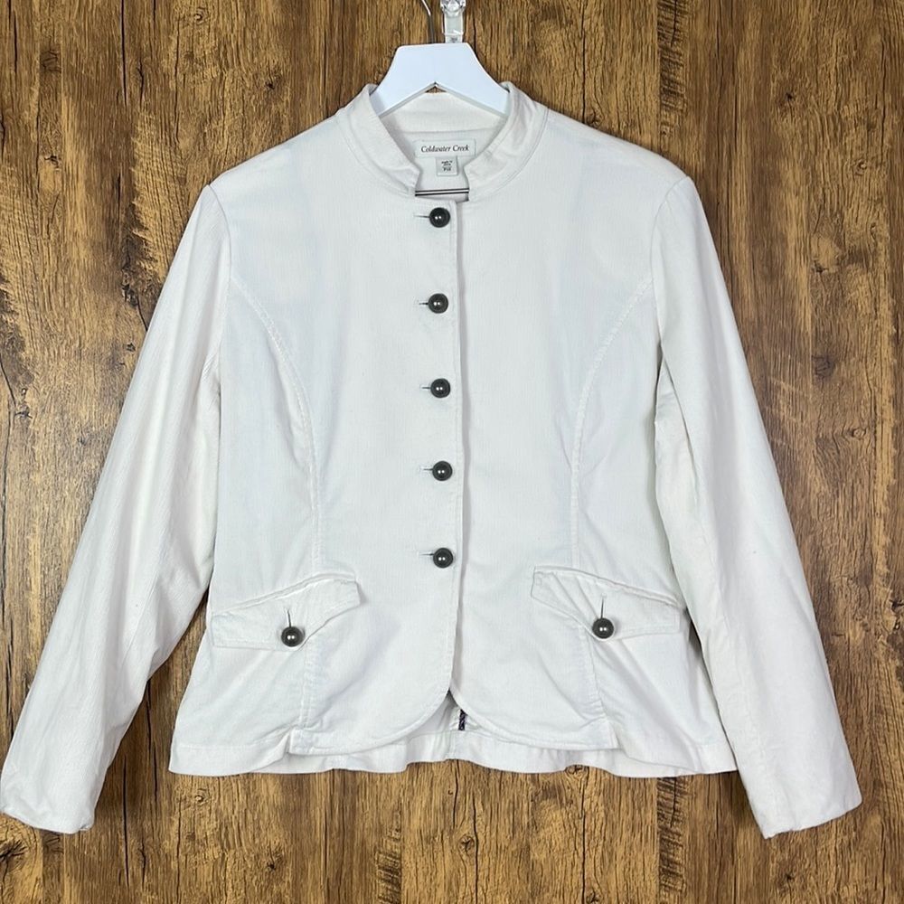 Coldwater Creek Cream, Corduroy Jacket, size Petite 10